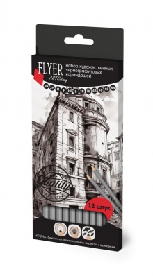 Набор ч/г карандашей "FLYER" Архитектура, 12 шт