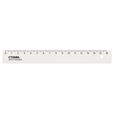Линейка 16см прозрачная   ЛН03