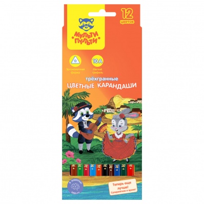 Карандаши 12цв. 3-х гр. "Енот в Испании" СР_10754