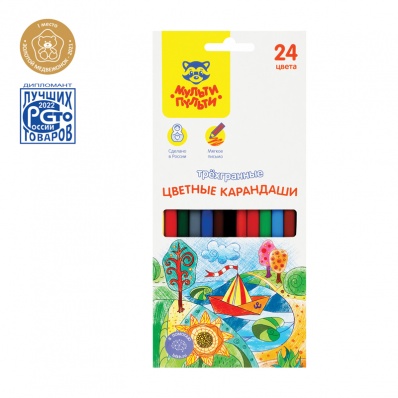 Карандаши 24цв. 3-х гр."Невероятные приключения" Мульти-Пульти СР_41055