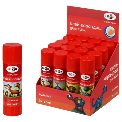Клей-карандаш 36гр Гамма "Мультики"   ПВП 1582022.36