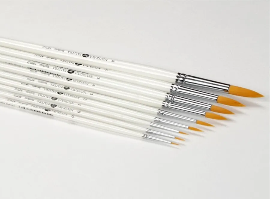 Кисть синтетика №6 круглая "Невская палитра", длинная ручка