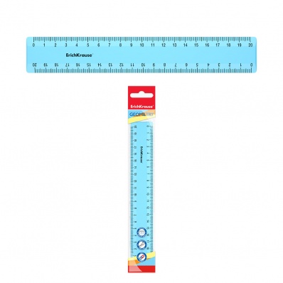 Линейка 20см  Pastel голубая ЕК 49544