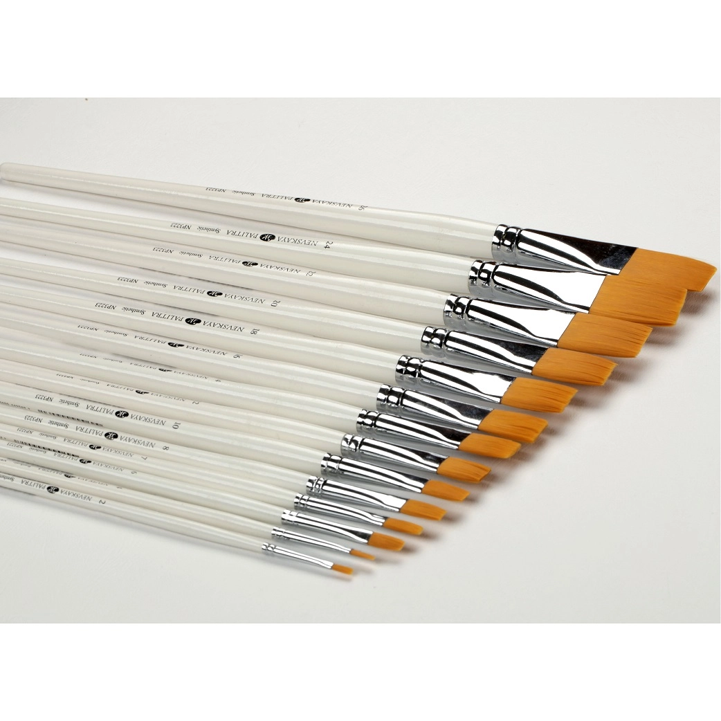 Кисть синтетика №22 плоская "Невская палитра", длинная ручка