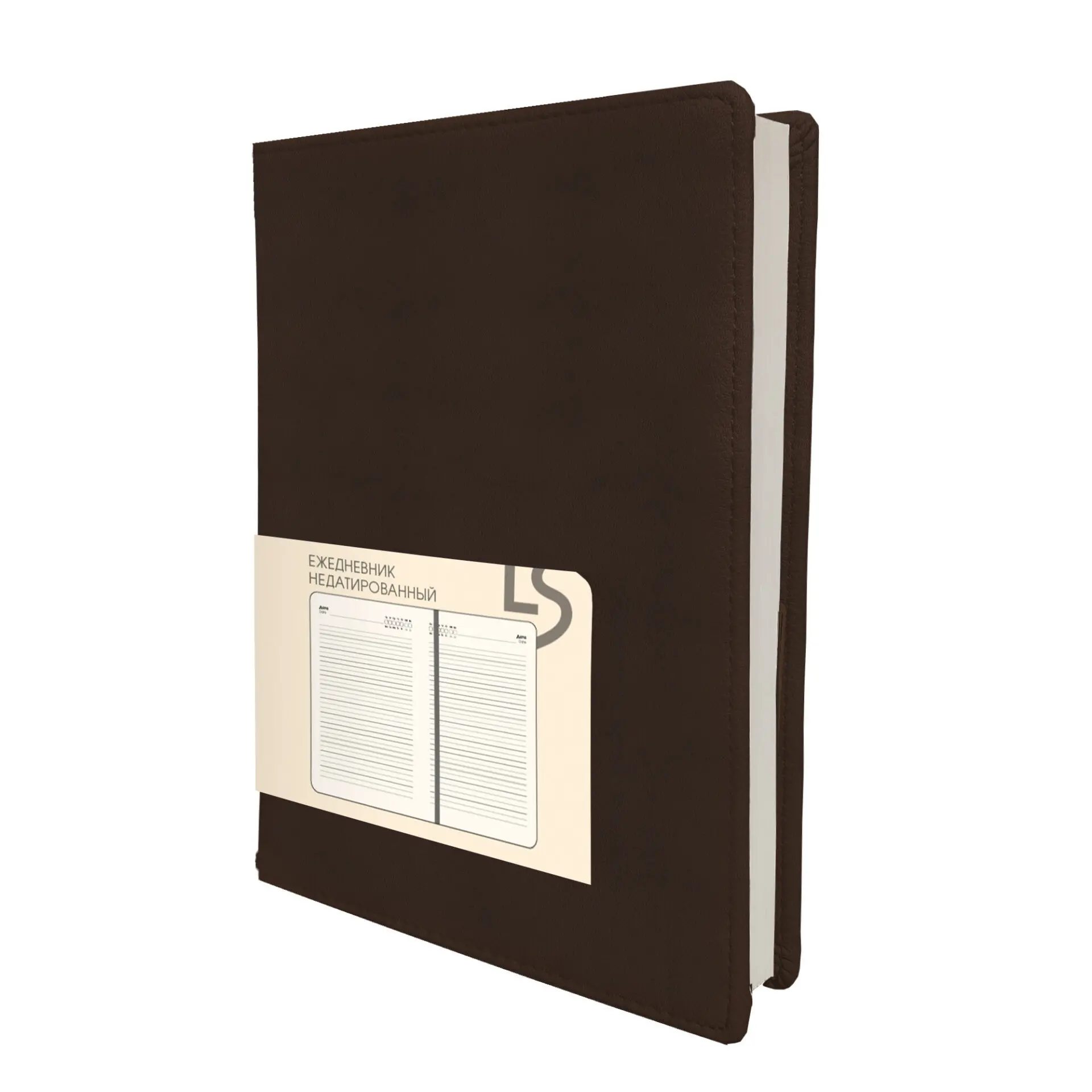 Ежедневник А5 недатир. 136л.."Клен " искус. кожа, коричневый  ЕКМ52613602