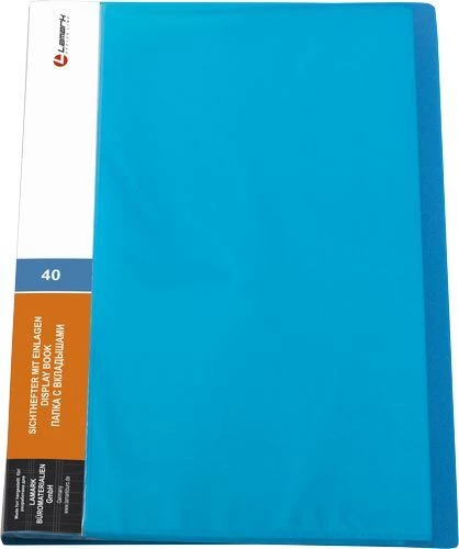 Папка с 40 вкл. "Lamark" НЕОН синяя 0,60мм DB0035