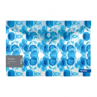 Папка-конверт с липучкой А4, Berlingo "Bubbles", прозрачная, 180мкм,  EFv_A4601