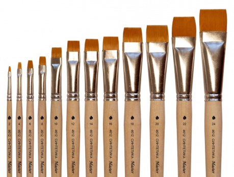 Кисть синтетика №14 плоская ук.  4612214