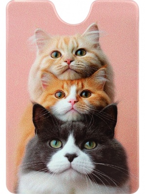 Обложка-карман для карт и пропусков "Ушастое трио", ПВХ  ОП-7754