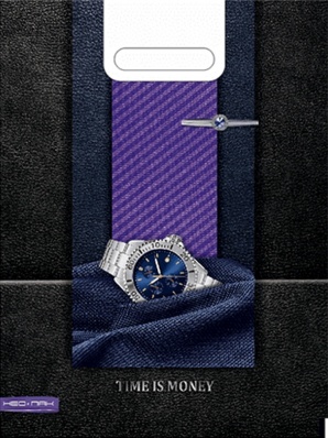 Пакет с вырубной ручкой 30*40см "Время", 60мкм  НФ-00010836