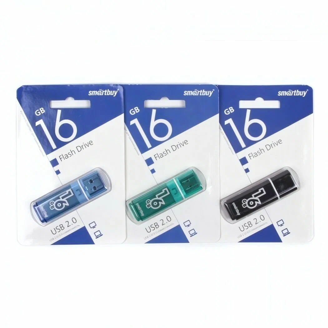 Флэш накопитель 16Gb SmartBuy Glossy USB Retail  Ассорти