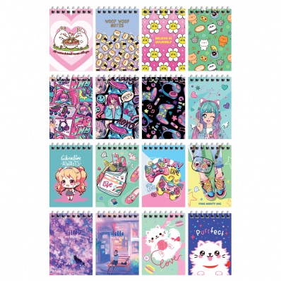 Блокнот А7 40л на гребне BG "Микс для девочек"" Б7гр40_12757