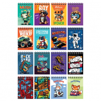 Блокнот А7 40л на гребне BG "Микс для мальчиков"" Б7гр40_12756