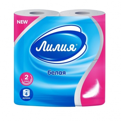 Туалетная бумага 2-х сл. 4 шт./уп. Лилия