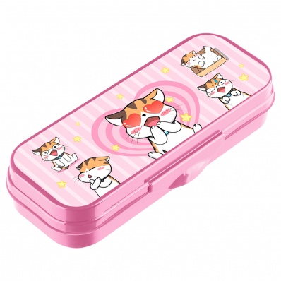 Пенал пласт. СТАММ "Мяу", розовый  ПН-32586