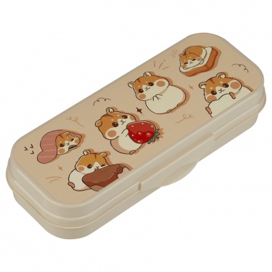 Пенал пласт. СТАММ "Хомяки", бежевый  ПН-32108