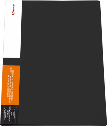 Папка 2 кольца А4 35мм черная  "Lamark"  RF0166-BK