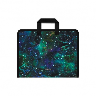 Папка на молнии А4 с ручками "Emerald Stardust"  пластик.  EK  52848