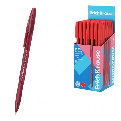 Ручка шар. красная 1мм "R-301"Stick&Grip Original EK 60974