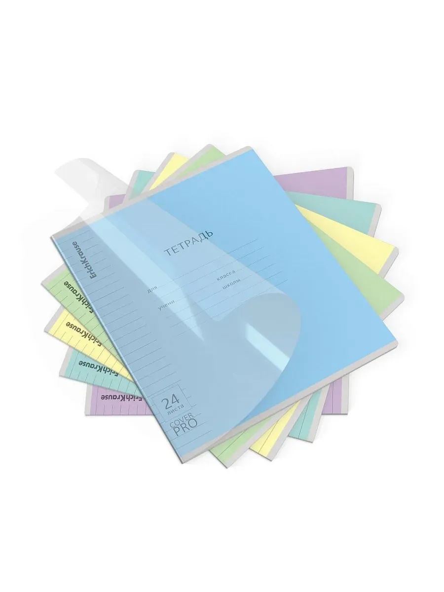 Тетрадь 24л. лин. "CoverPro"  с пластик. обложкой  ассорти ЕК 64629