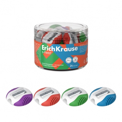 Точилка 1отв. пластик. "S-twist" ассорти  ЕК 33613