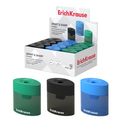 Точилка 1отв., с контейн. Smart & Sharp, Classic ассорти ЕК 21833