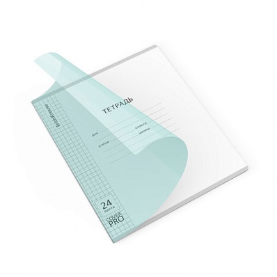 Тетрадь 24л. кл. "CoverPro Fizzy"  с пластик. обложкой  мятная ЕК 56379