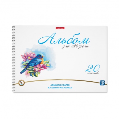 Альбом д/рис 20л. на спир. с акварельной бумагой "Birds" ЕК 58592