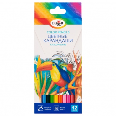 Карандаши 12цв.  "Классические" Гамма СР12_112025