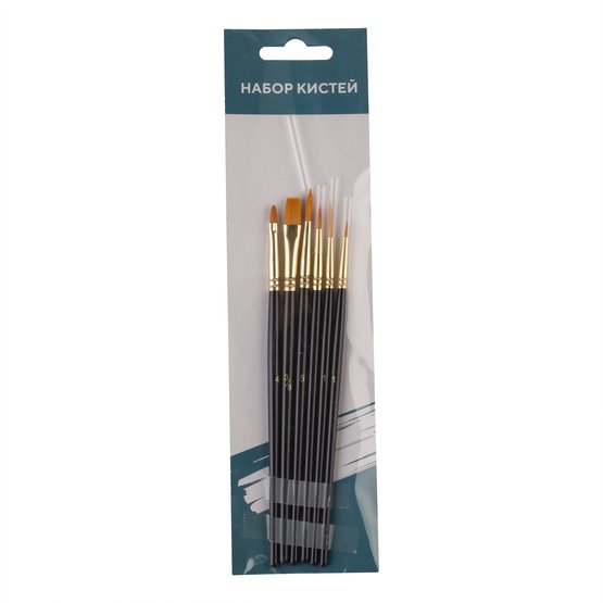 Набор кистей синтетика, 6 шт