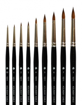 Кисть  колонок № 3 кр. (ник., черн. эмаль)   1011103