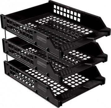 Н-р из 3-х лотков гориз. на мет. стерж. черный  ЛТ112