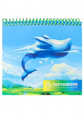 Скетчбук А6+ 64л "Кит" д/карандаша, спираль 60г/м2  С64-5270
