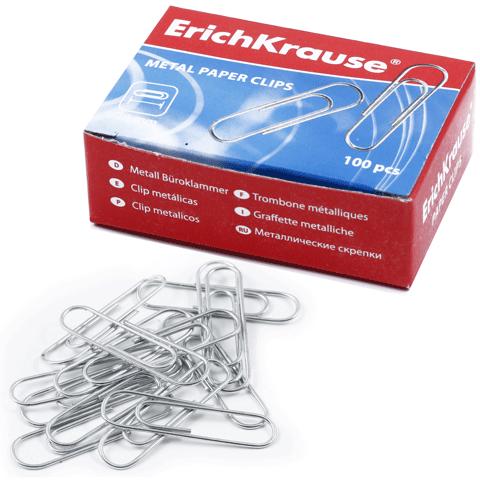 Скрепки 28мм никелир. 100шт/уп.  EK 7855