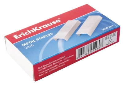 Скобы д/степлера №24/6 никелир. (1000шт/уп.)  EK 1189