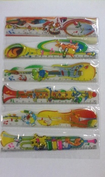 Линейка 15см пл. цв. "Муз. инструменты" ассорти 6шт. ВМ-610