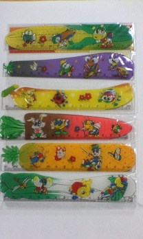 Линейка 15см пл. цв. "Овощная грядка" ассорти 6шт ВМ-607