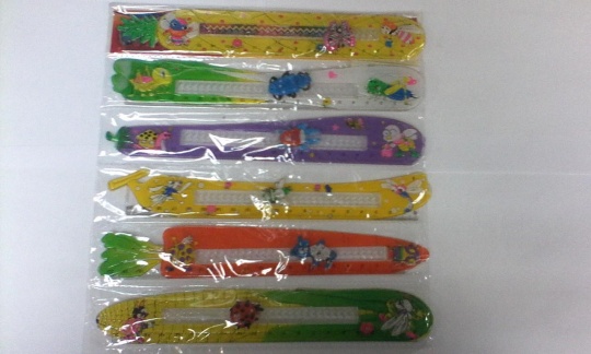 Линейка 20см пл. цв. "Овощная грядка" с движ. насек. ассорти  ВМ-211