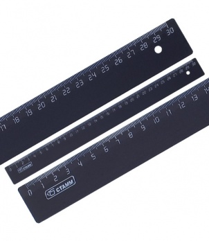 Линейка 30см черная ЛН35