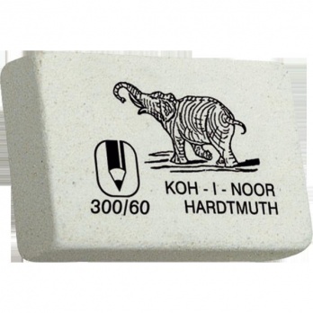 Ластик каучук. для ч/г кар. "Elephant" 300/60 белый 32*18*8мм