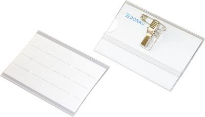 Нагрудная этикетка (бейдж) гориз., клип+булавка 57*90мм BDPL_1196