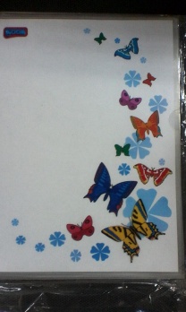 Папка-уголок А4 "Бабочки" прозрач. с рис.  СН300ВМ/2