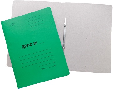 Скоросшиватель "Дело" зеленый картон мел., 300г/м2, пробитый 195078