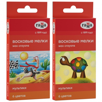Мелки восковые 6цв. "Классические. Гамма", 3-х гр. 2131018_01_32