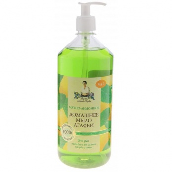 Мыло жидкое "Агафья" 1л., ассорти (ромашковое, мятно-лимонное)