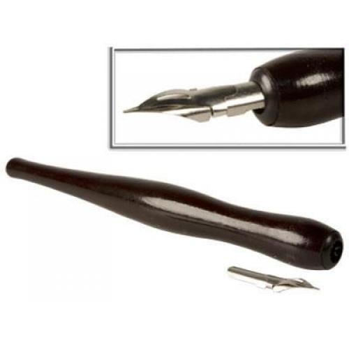 Ручка-держатель для пера с пером дер.  DK11601