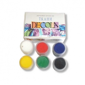 Набор акриловых красок по ткани "Decola" 6*20мл  4141025