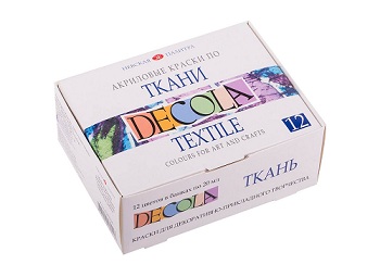 Набор акриловых красок по ткани "Decola" 12*20мл  4141216