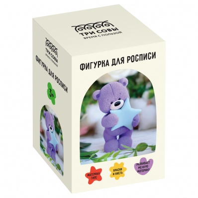 Набор для росписи из гипса ТРИ СОВЫ "Мишка со звездой" НР_57027