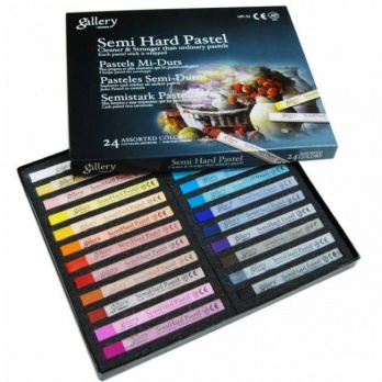 Пастель профессиональная сухая полутвёрдая, 24 цв